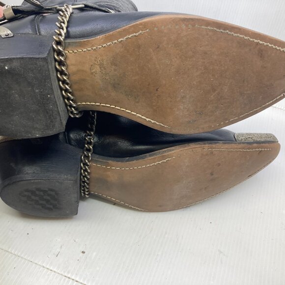 Vtg DURANGO western cowboy rockabilly harness metal tips cobweb mens sz 10 1/2EE - Picture 6 of 13